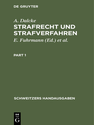 cover image of Strafrecht und Strafverfahren